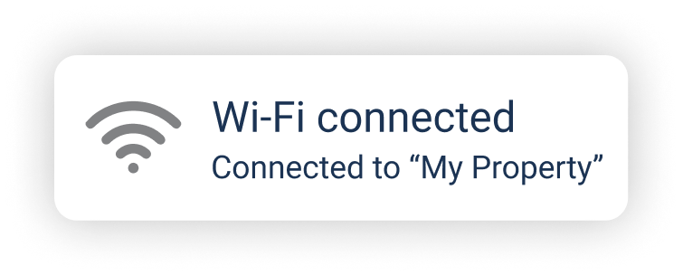 screenshot of notification indicating Wi-Fi connected , connected to "My Property"