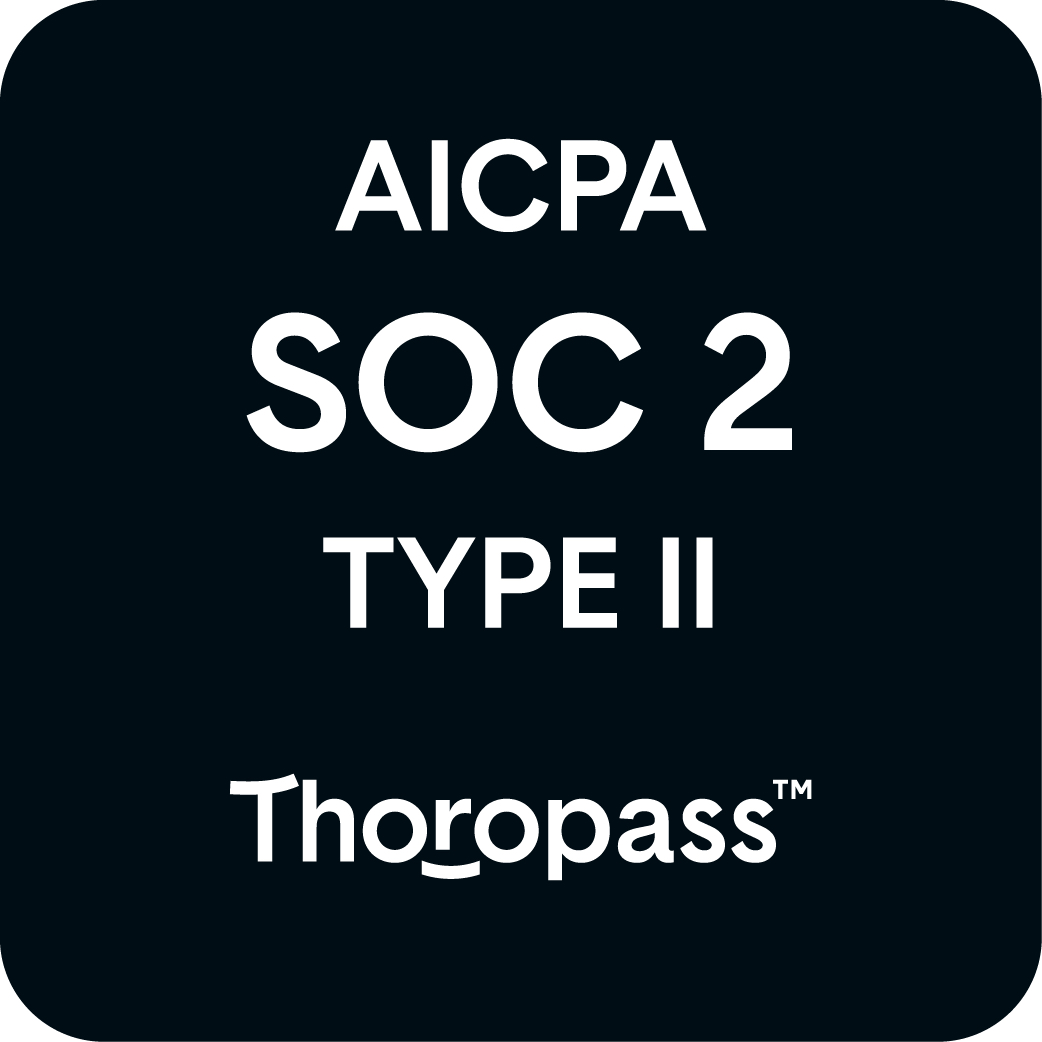 AICPA SOC 2 Type 2 Thoropass badge